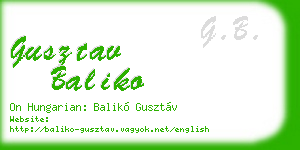 gusztav baliko business card