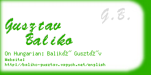 gusztav baliko business card